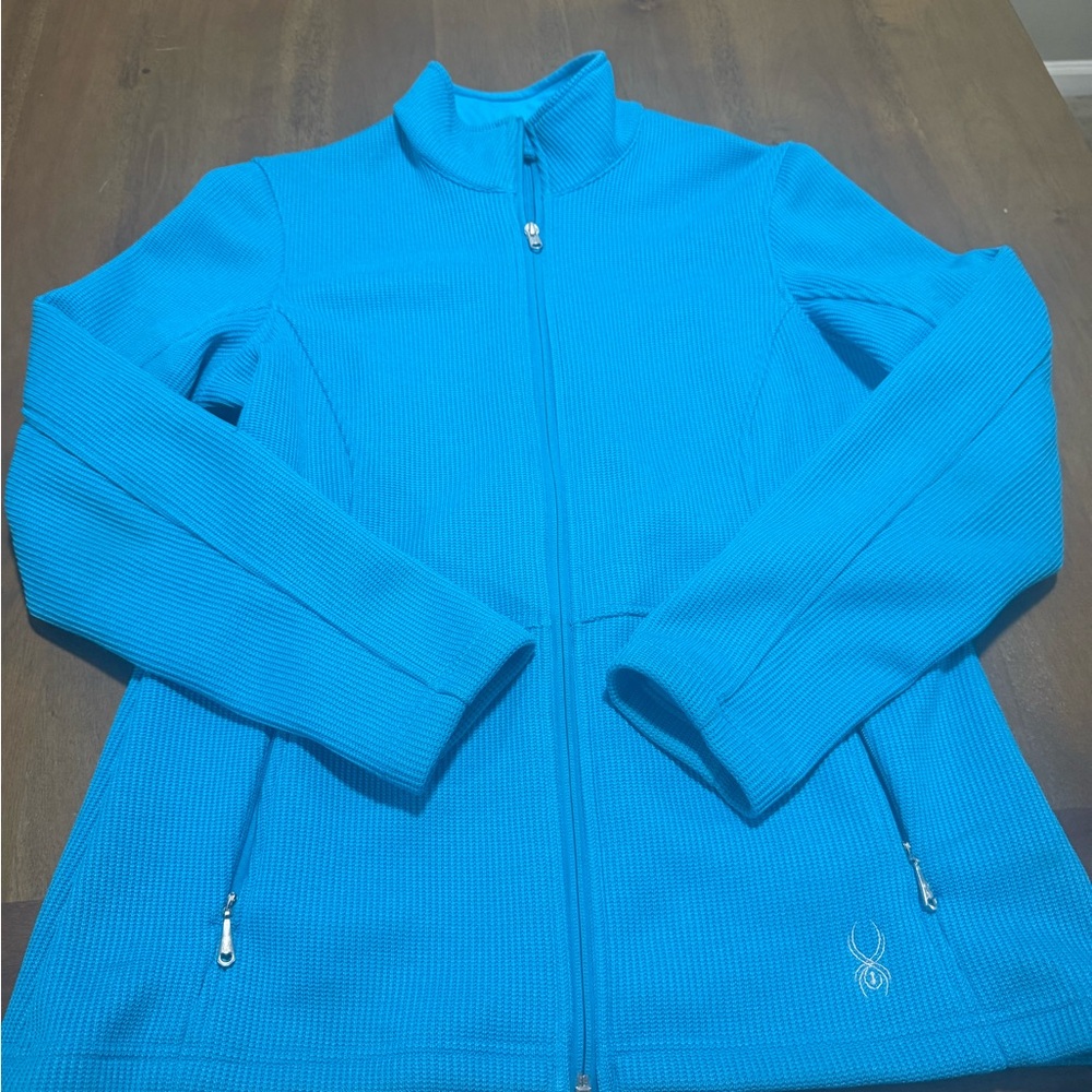 Spyder Women’s Bright Turquoise Blue Full-Zip Jacket